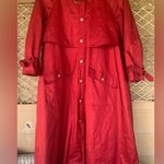 Vintage Bryant Park Red Trench Coat 646 Size 16 Photo 0