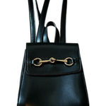 Brandy Melville  Black Mini Horsebit Backpack Purse Bag Travel Casual One Size Photo 0