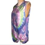 Nwot! Super cute tie dyed sleeveless knotted top! Green Size M Photo 2