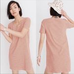 Madewell Swingy Tee Dress White/ Brown / Red Stripe M Photo 1
