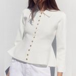 ZARA NWT PLAIN PEPLUM CARDIGAN SIZE MEDIUM Photo 0