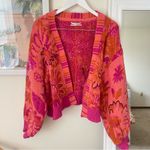 Anthropologie Embroidered Floral Knit Cropped Cardigan Size 2X Photo 4