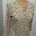 J. Mclaughlin Tan White Coral Print Dress Photo 3