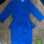 Muxnn Suddenly Fem Inspired Perfect Blue Peplum Dress Photo 1
