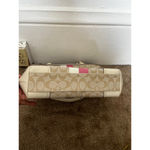 Coach Chelsea Leather Signature Heritage Logo Stripe Pink Beige Tote Bag Photo 15