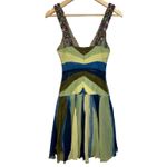NWT Mandalay Quartz Green Blue Silk Beaded Sequin Midi Evening Gown Dress Size 4 Photo 5