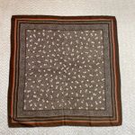 Vintage Baar & Beard Brown Retro Academia Floral Polka Dot 50s Square Scarf Photo 0