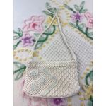 Source Unknown Vintage Boho Macrame Shoulder Bag Cream Crochet Clutch Small Purse Photo 7