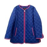 Dennis Basso DENNIS by Royal Blue Quilted Jacket with Contrast Piping Size M Photo 1