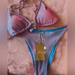 Striped Bikini Set by Berlook Blue Size M Photo 1