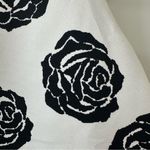 Cooper and Ella  Black & White Rose Floral Pattern Double Strap Blouse, Size M Photo 2