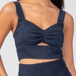 Lavender Brown  nwt navy Stella crop top Photo 0