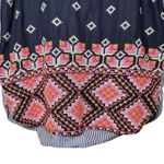 Vilagallo Women's Boho Chic Embroidered Tunic Top Navy‎ Pink Stripe Cotton 46 Size XL Photo 4