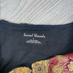 Sacred Threads  fall tone cotton sweater cardigan jacket with elephants quilted L Photo 2