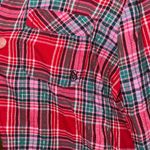 Victoria's Secret  Red and Green Plaid Button-Down Shirt small pajama top cozy Photo 2