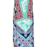 Ny Collection NEW Palm Leaf Tropical Print Crochet Trim Sleeveless Maxi Dress XS Photo 0