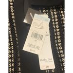 NWT $80 Studio One New York Dress 10 Black Taupe Long Sleeve Knit Tie Retro Photo 8