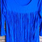 Melissa Paige  S Y2K Rock Girl Blue Fringe Top Photo 0