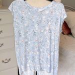 Rachel Ashwell Pastel Blue Linen Floral Top Photo 1