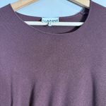 Ganni Rib Knit Asymmetrical Mini Dress Women's XL Burgundy Ruched Designer NWOT Photo 9