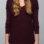 Lululemon The Sweater Life Heathered Bordeaux Drama V-neck Women's 6β Knit Comfy Photo 0