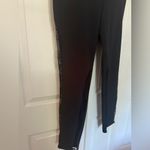 Haute Hippie  Skinny Black Pants The Thorny Rose Lace Inserts on Side Size 10 Photo 4