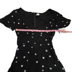 Abound NWT  Black White Daisy Floral Print Babydoll Mini Dress Short Sleeve New Photo 5