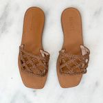 Schutz NEW  Ericka Leather Braided Woven Slide Sandal Shoe Wood Size 6.5 Photo 3