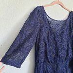 JS Collections  Navy Metallic Soutache Gown Photo 4