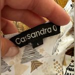 Cassandra O size large Christmas scrub top White Photo 1