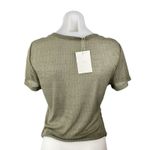 NEW Oak + Fort Women Green Ribbed Knit Short Sleeve Tank T Shirt Tee Top Size S Photo 1