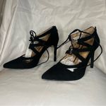 New York And Company Black Pointed Toe Strappy Lace Up Heels 8 Photo 2