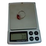 Ruby 10K 10KT White Gold Faux  Halo Cushion Ring Sz 7 Photo 7