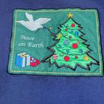 Basic Editions Holiday Peace on Earth Christmas Sweatshirt Women 2X Blue Vintage Photo 6