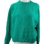 ZARA  Women's Teal Blue Long Sleeve Crew Neck Knit Sweatshirt Sweater Top Size M Photo 0