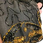 Night Vogue Vintage 80s Silk Black Gold Beaded Sequin Swirly Glam Party Jacket Size 1X Photo 8