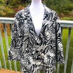 Cato Black White Floral Jungle Print Jacket Coat Blazer  Woman Size 26 Photo 0