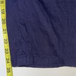 Leith Navy Blue Linen Blend High Rise Relaxed Fit Cropped Pants Photo 10