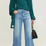 SELF PORTRAIT Ladies Dark Green Tie sleeve Jersey Top Size 2 Photo 0