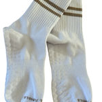 HIGH HEEL JUNGLE Metallic Retro Grip Crew Socks, NWOT Gold Photo 0