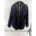 Eloquii  97% Cotton Black Velvet One Button Jacket Blazer Women’s Size 16 Photo 9