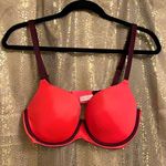 PINK - Victoria's Secret  neon orange/burgundy lightly lined wear everywhere bra 36D Photo 0