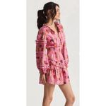 Love Shack Fancy Clarkie Floral Smocked Mini Dress Pink Multi Size S Photo 1