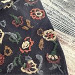 Vintage Paris Sports Club Allover Embroidered Floral Pattern Sweater Blue Photo 2