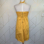 Anthropologie Floreat Anchors Aweigh Dress Halter Embroidered Yellow Size 4 Photo 5