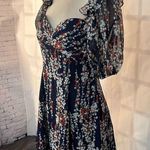 Selfie Leslie Here comes the sun cherub puff sleeve sweetheart neckline blue floral dress size Photo 4