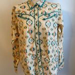 NWT Sherry Cervi Resistol “Dakota” Cotton Pearl Snap Button Western Shirt Large Photo 0