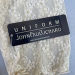 John Paul Richard New Vintage Floral Cream Tan Lace Sequin Top Photo 4