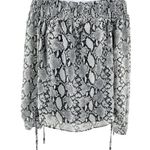 Miss Me Sweet Love Off Shoulder Long Sleeve Snake Skin Print Lace Top Small Photo 32