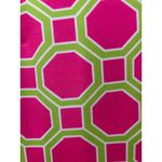 Gretchen Scott Pink Green Geometric Print Shirt Dress 3/4 Sleeve Collared Resort Size L Photo 3